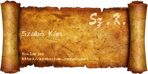 Szabó Kán névjegykártya